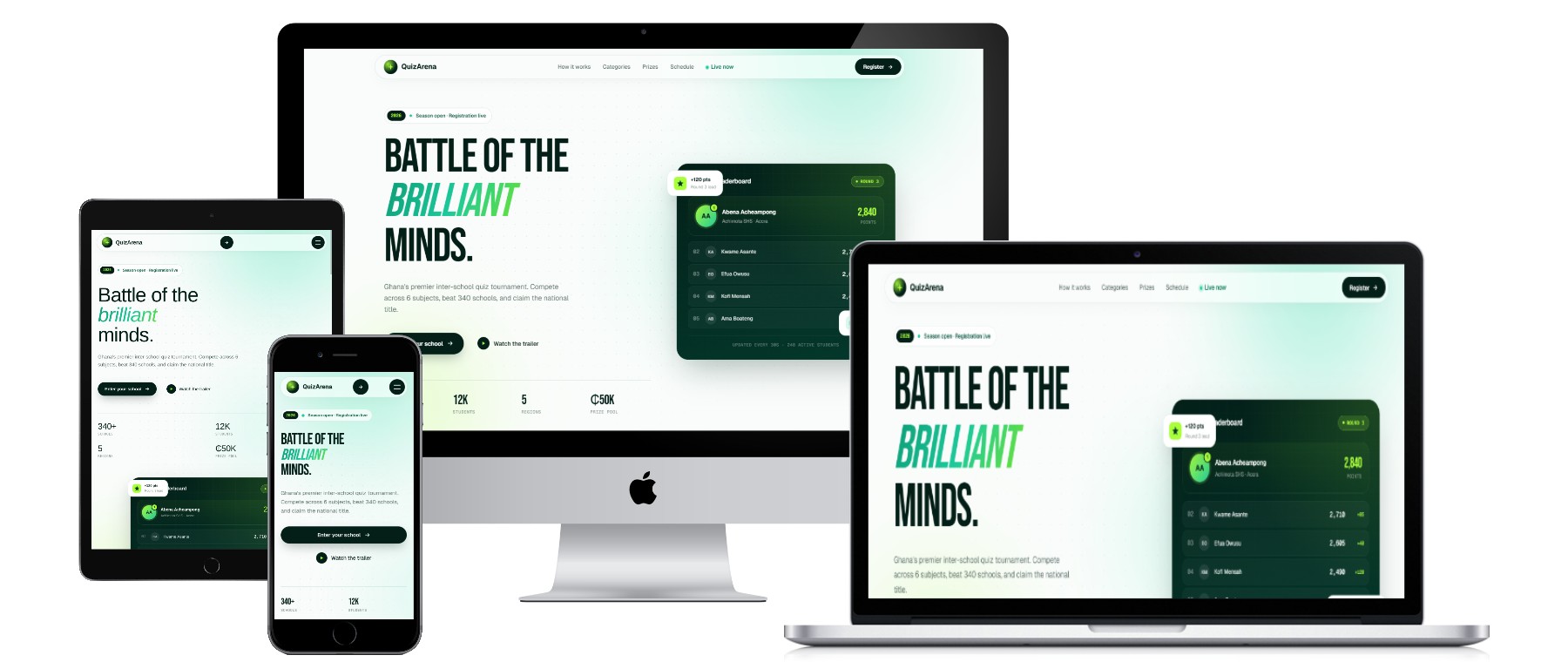 Quiz Arena website